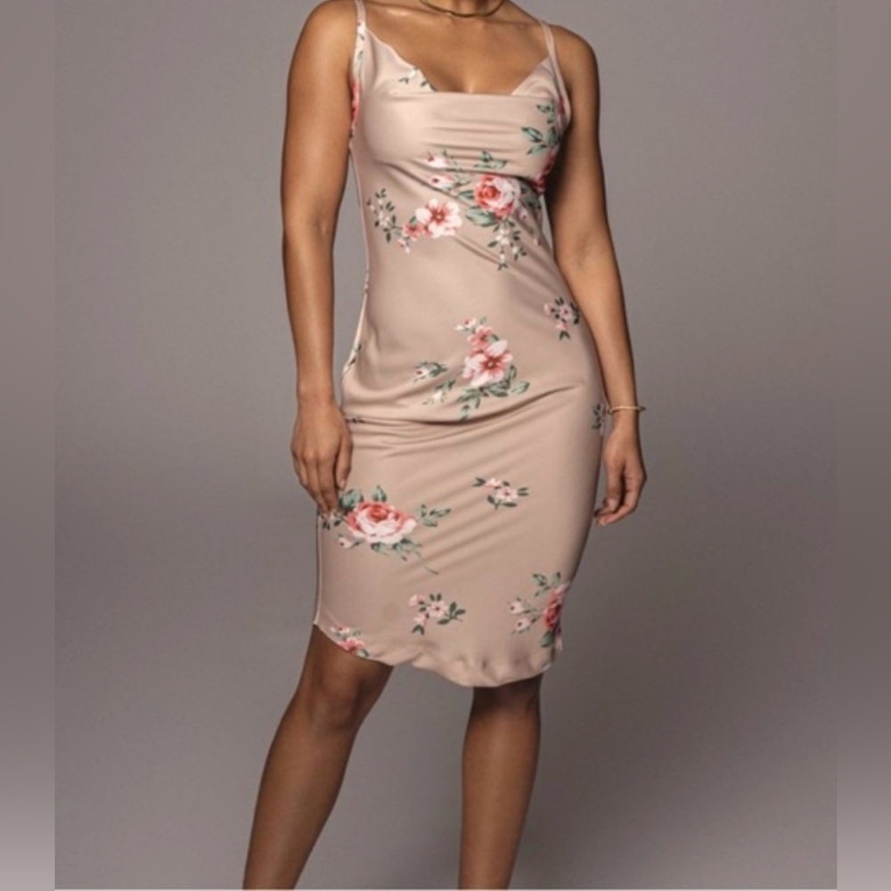 Beige Slip Dress Jluxlabel